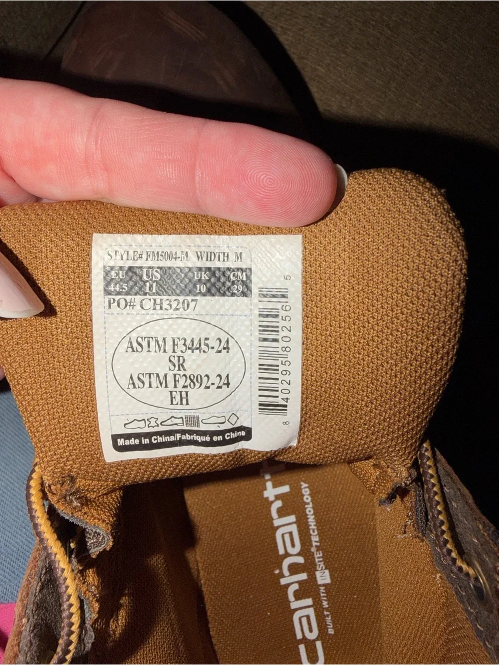 Carhartt Men’s Brown Waterproof Size 11 Work Boots